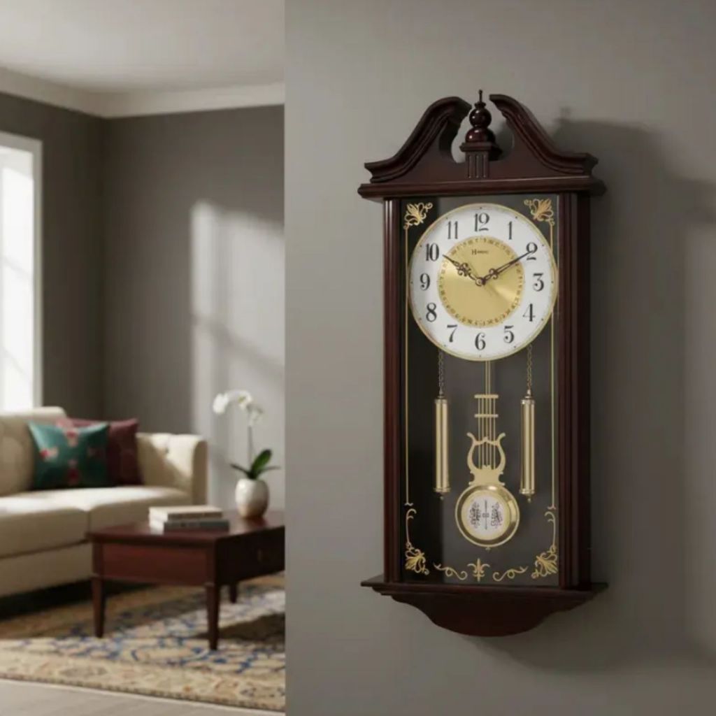 Relógio De Parede Carrilhão Herweg 6446 Pêndulo Musical Westminster Grande 69cm Clássico Antigo Decoração
