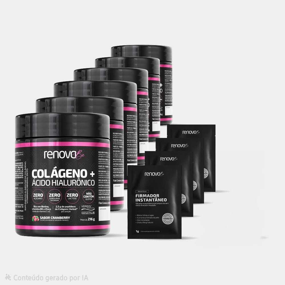 Kit 6 Colágenos Verisol com Ácido Hialurônico Haplex Plus e Biotina - Renova Be