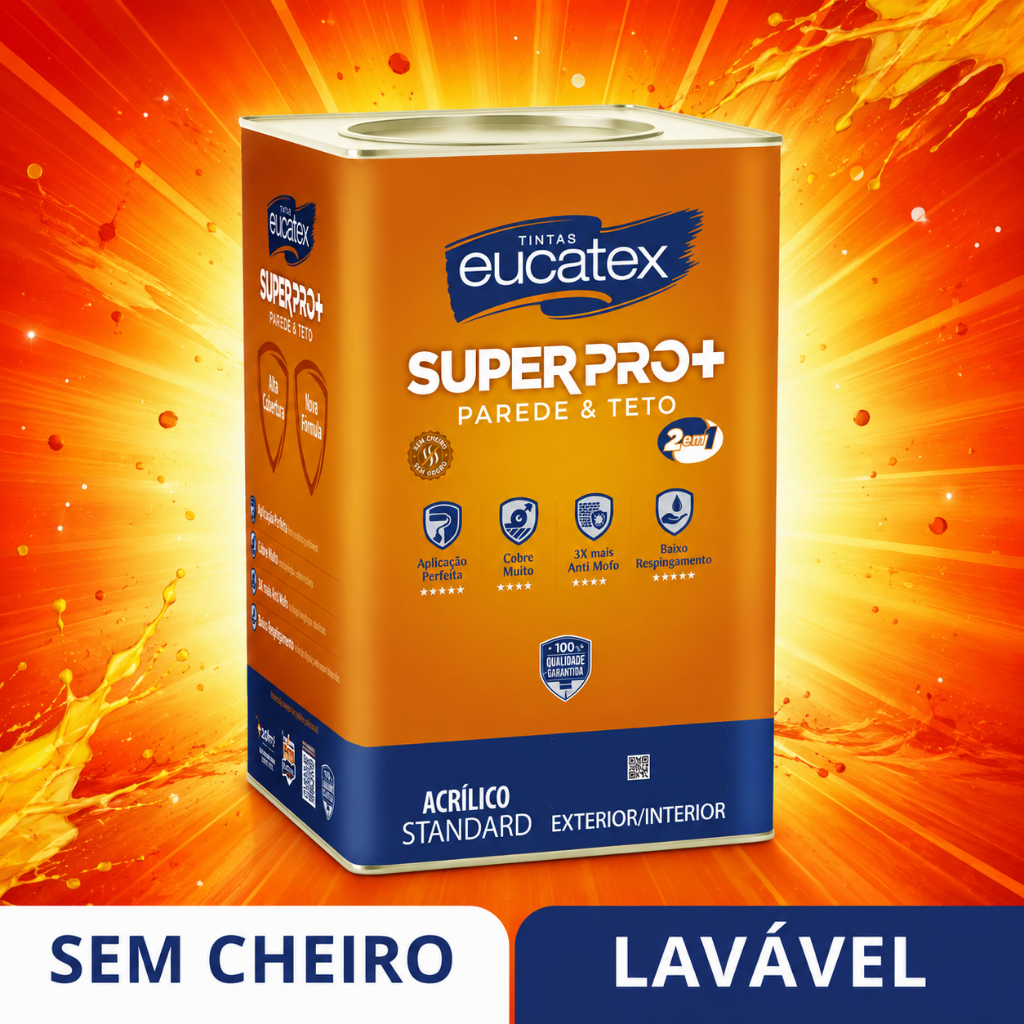 Tinta Lavável 16L 18 Litros Interna Externa Fosco Super Pro Eucatex