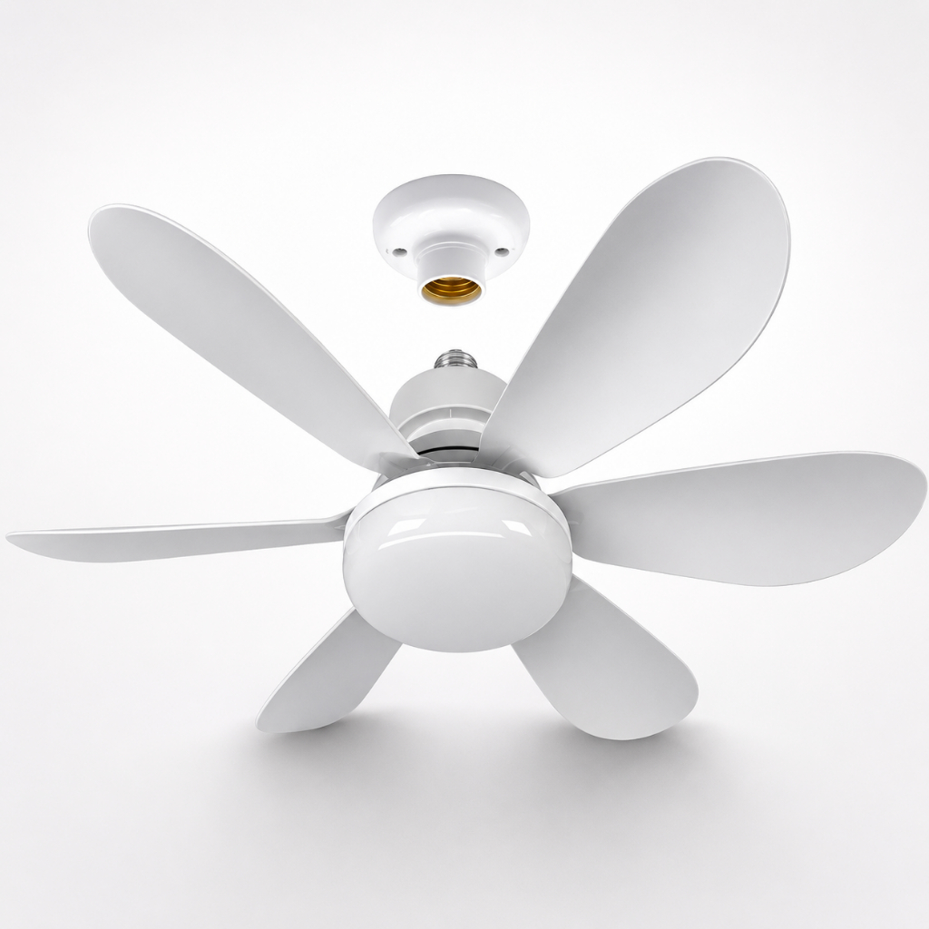 Ventilador De Teto LED E27 40W Com Controle Remoto Silencioso