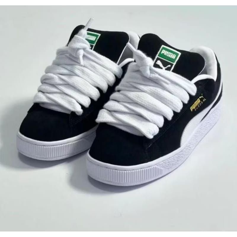 Tênis Skatista XL Masculino Feminino Preto Branco 34 a 43 Design Casual e Muito Confortável