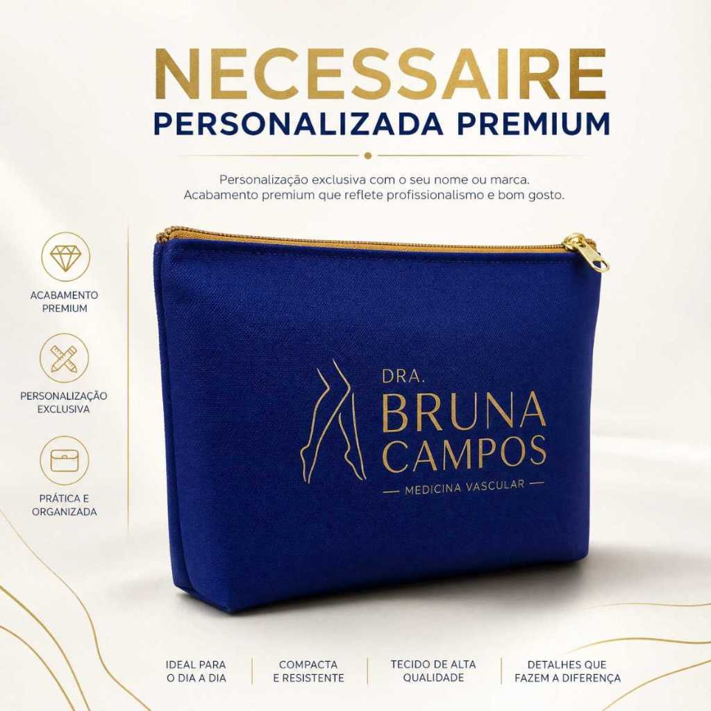 Necessaire Personalizada Logo Empresa Nylon Resinado Premium