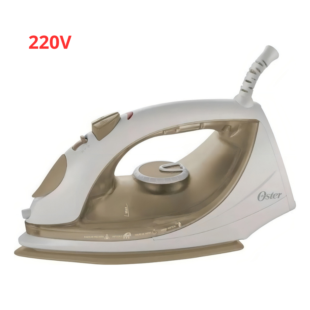 Ferro de Passar Oster GCSTBS5907 220V Branco e Dourado Vapor Vertical Base Cerâmica Antiaderente