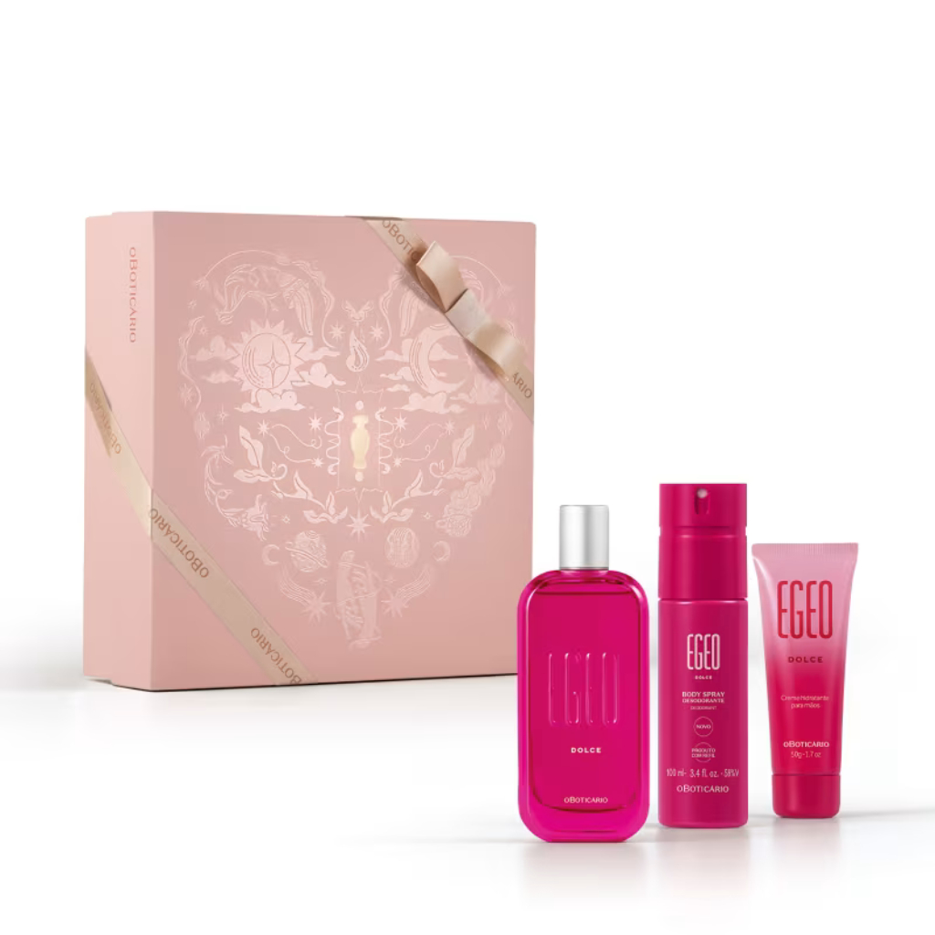 Kit Presente Dia Dos Namorados Egeo Dolce - Perfume, Body Spray e Creme (3 itens)
