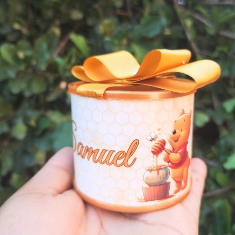 Kit Tubolatas 5x6 Personalizadas Ursinho Pooh lembrancinhas de aniversário infantil -Maternidade -chá de bebê -casamento