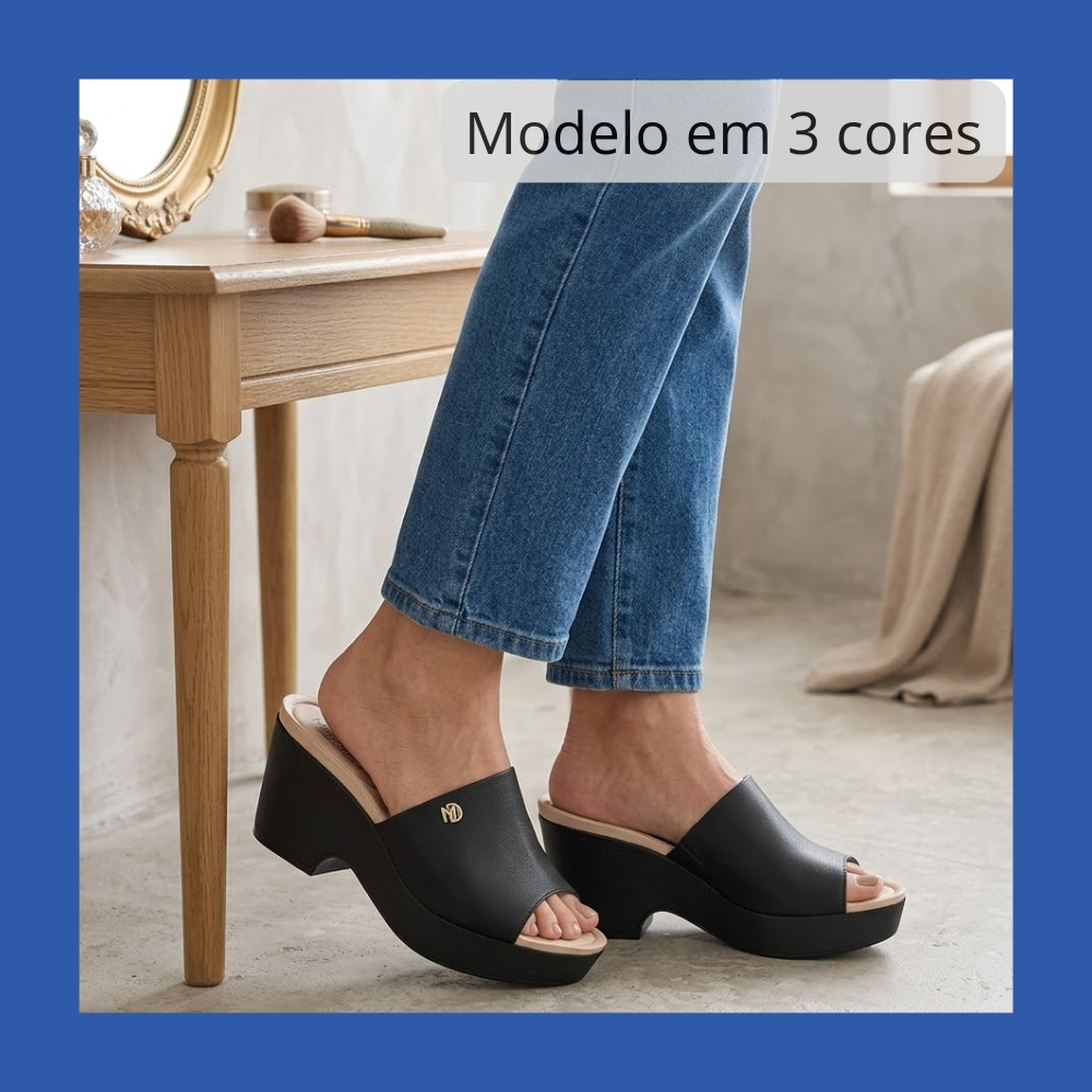 Tamanco Slide Nuvem Feminino Modare Confortável Casual Anabela Original Pronta Entrega 7137.123