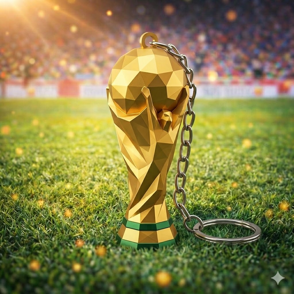 10 Chaveiros Taça Copa do Mundo 2026 Colecionável Premium Futebol Torcedor Presente Criativo Miniatura Taça Mundial