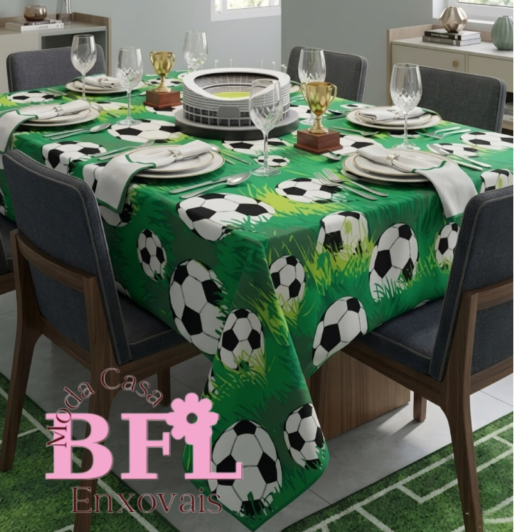 BFL MODA CASA TOALHAS DE MESA COM ESTAMPA EXCLUSIVA PARA COPA DO MUNDO VARIOS TAMANHOS
