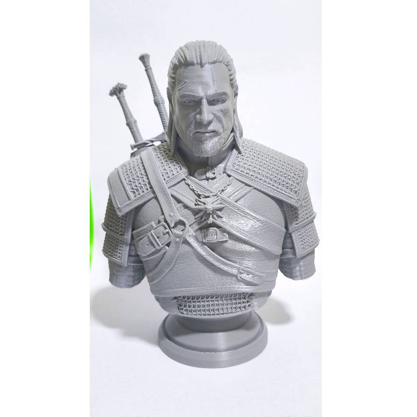 Busto Geralt de Rívia The Witcher 3: Wild Hunt Estátua Decorativa 3D Colecionável 12cm Action Figure para Fãs