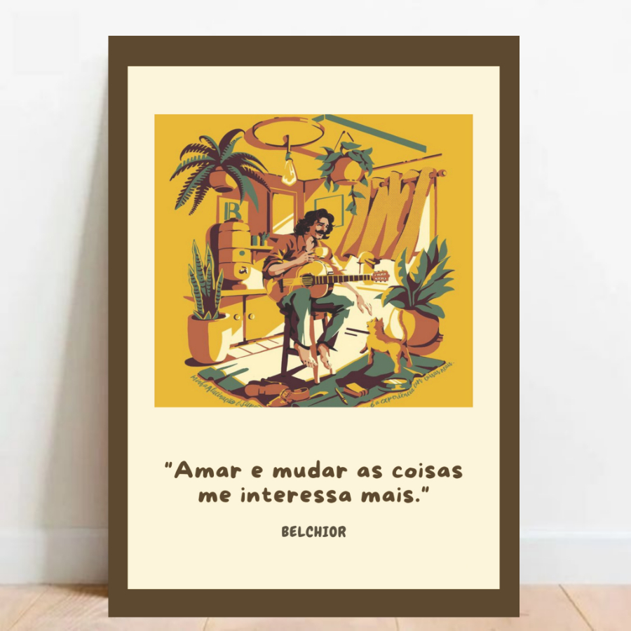 Quadro Placa Decorativa Belchior MPB Rock Musica e decoração ArtemQuadros 03