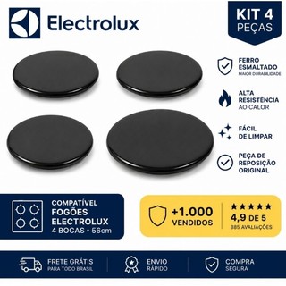 Espalhador Fogão Electrolux 4 Bocas 52 56 Seq Se Jogo 4 Peças Ferro Tampa Queimador Envio Hoje