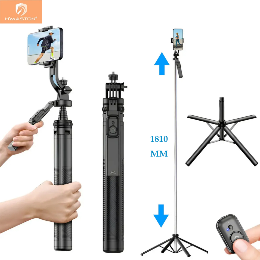 H’maston ZP-17 Bastão Tripé Pau De Selfie Para Celular Com Controle 181 Cm