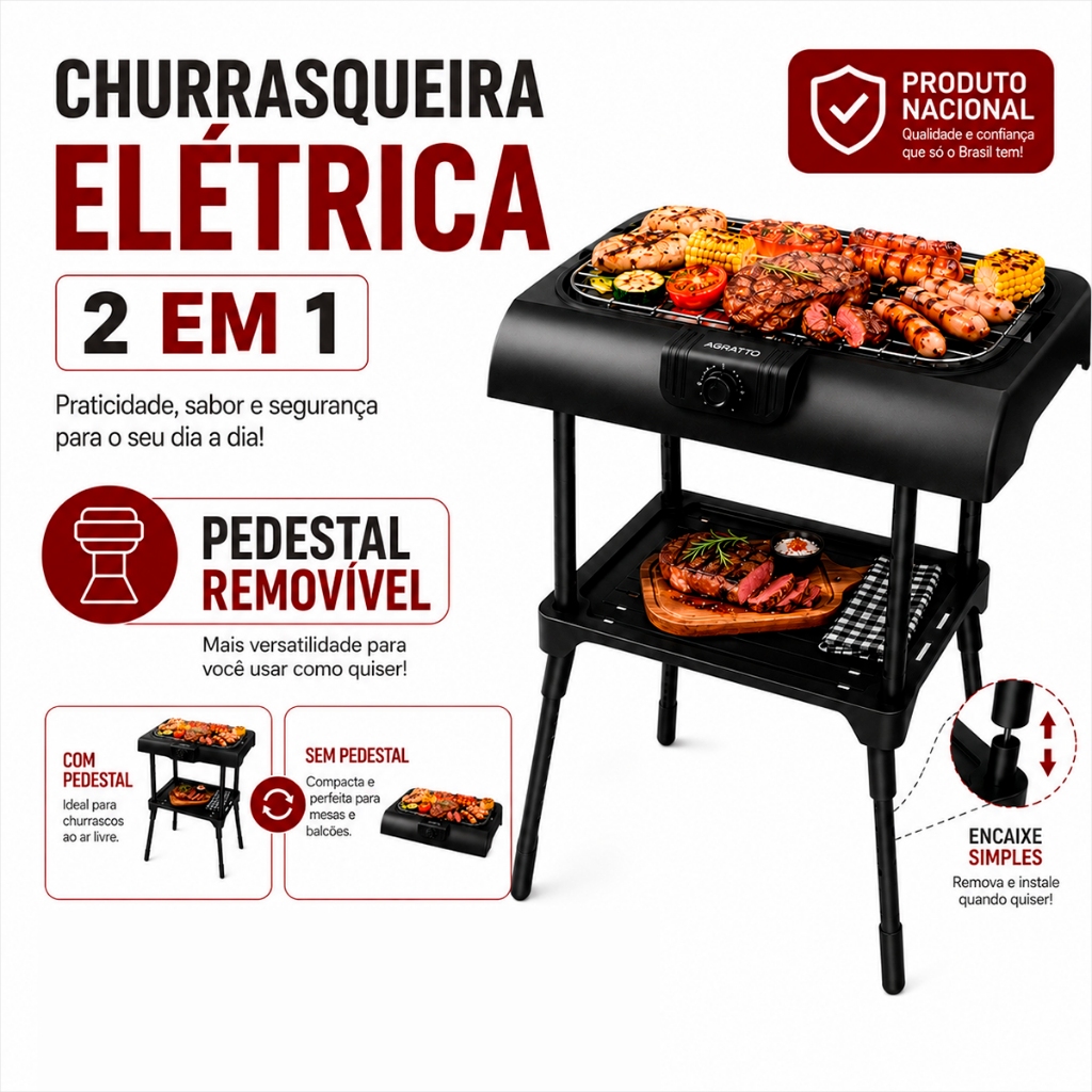 Churrasqueira Elétrica De Pedestal Churrasqueira Elétrica Portátil 127v Churrasq