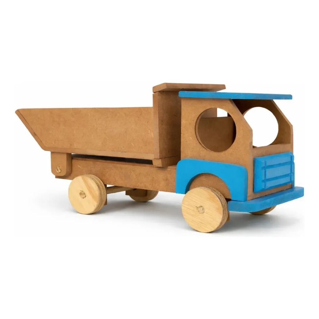 Caminhão Com Pinos Madeira Brinquedo Educativo E Ecologico
