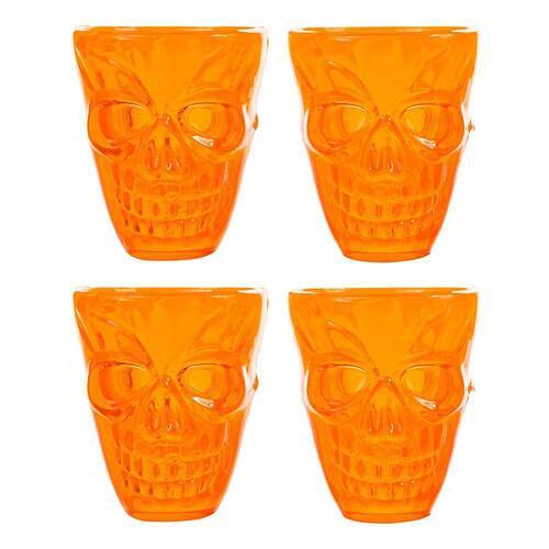 Kit 4 Copinhos Dose Shot Bebida Caveira Halloween Bruxas Festa Fantasia Decoração Copos de Plástico