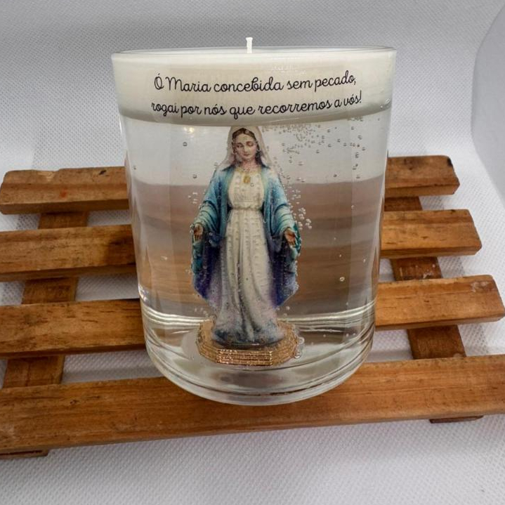 Vela Nossa Senhora das Graças | Presente Católico | Vela Religiosa Artesanalo