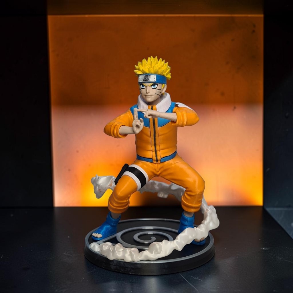 Estatueta Naruto Uzumaki Pose Kage Bunshin no Jutsu Anime Naruto Shippuden 26cm