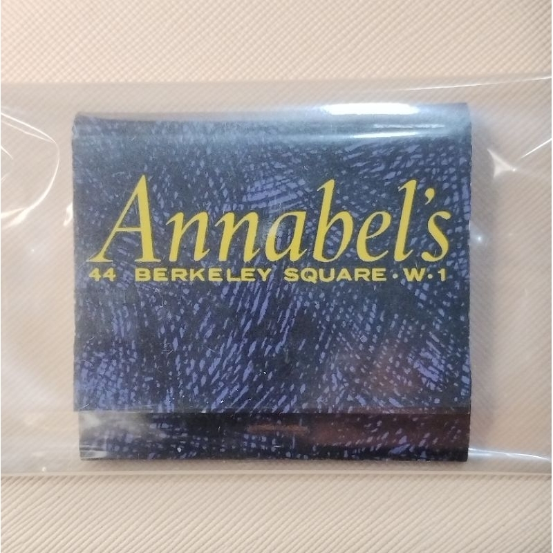 Fósforo da lendaria Annabel’s Club Londres - Endereço Original 44 Berkeley Sq - Completo ,item extremamente exclusivo.