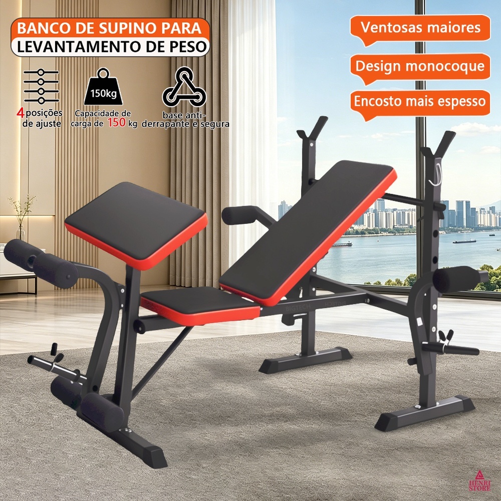 Equipamento De Musculação Banco De Supino Multifuncional Estável E Seguro Para Academia E Residência