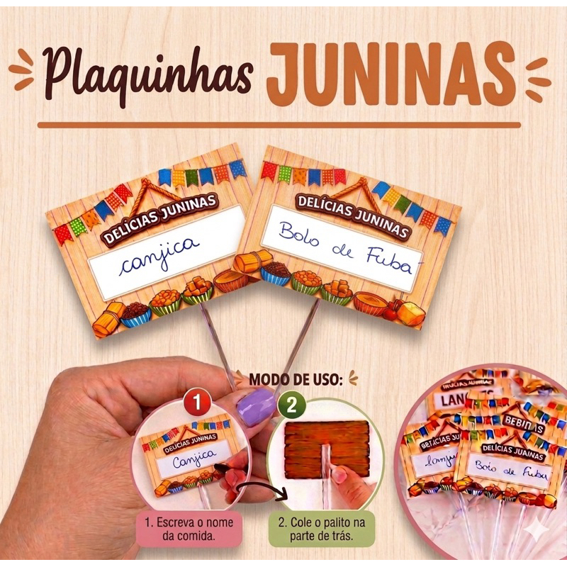 Plaquinha Comida Festa Junina,Decoração Mesa Junina /,Decoração Junina Festa ,Arraiá,São João