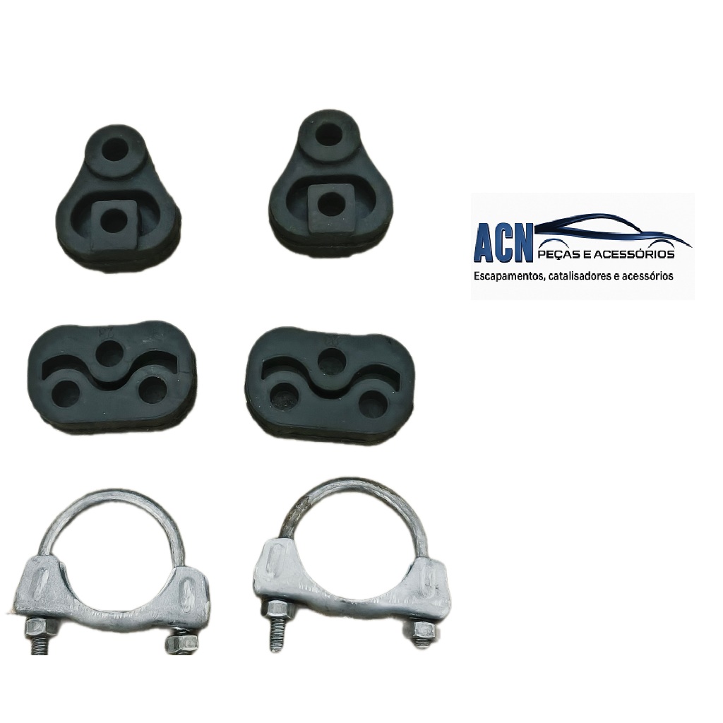 KIT COXINS E ABRAÇADEIRA ESCAPAMENTO CHEVROLET ONIX/COBALT/PRISMA/SPIN 2012 EM DIANTE
