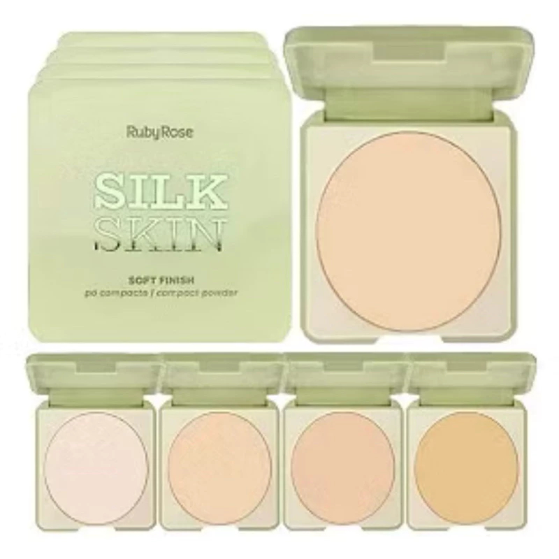 Pó Compacto Ruby Rose Silk Skin Soft Finish Efeito Aveludado