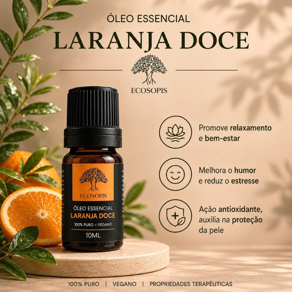 Óleo Essencial Laranja Doce 100% Puro 10ml
