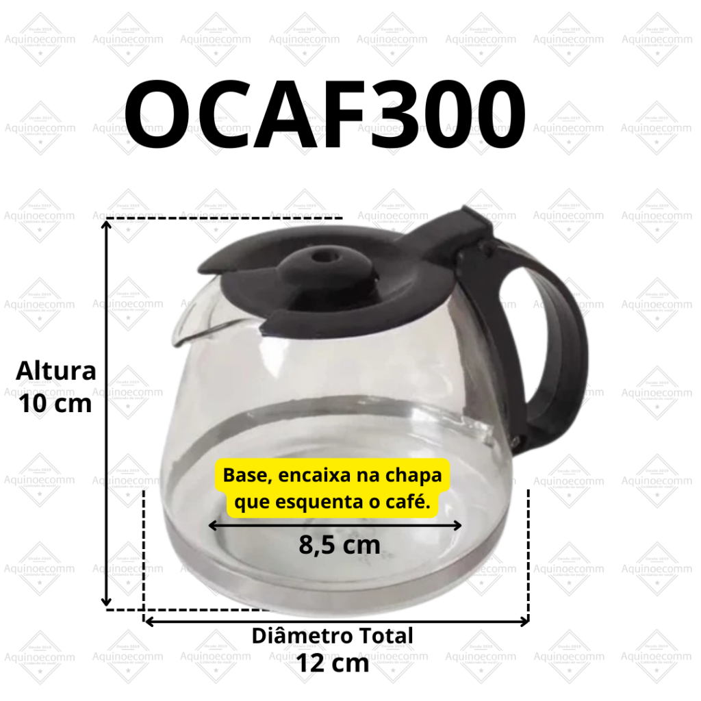Jarra Para Cafeteira Ocaf300 Oster 15/19 Xícaras Vidro Reforçado