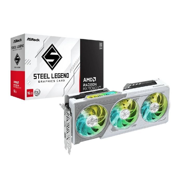 Placa de Vídeo ASRock AMD Radeon RX 9060 XT Steel Legend OC 16GB GDDR6 128 Bi