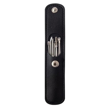 Kit Cotonete Limpador de Ouvido Fácil Com Estojo Inox Limpador de Orelha Adultos e Bebês Removedor de Cera