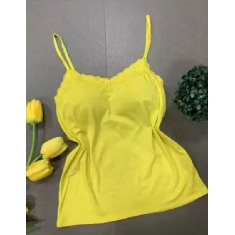 Blusinha Feminina Alcinha com Bojo e Renda, Regata Malha Confortável Alça Regulável Moda