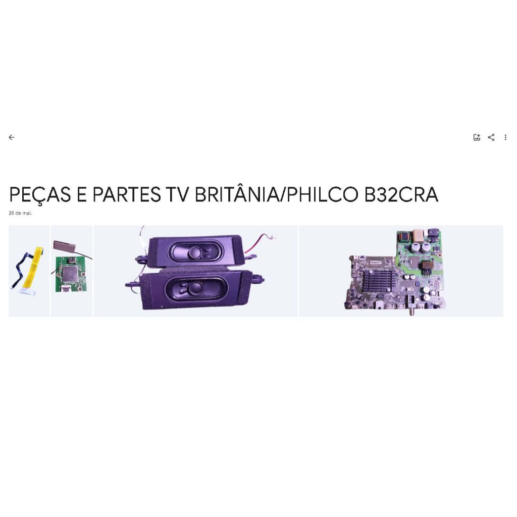 PEÇAS E PARTES TV BRITÂNIA / PHILCO B32CRA