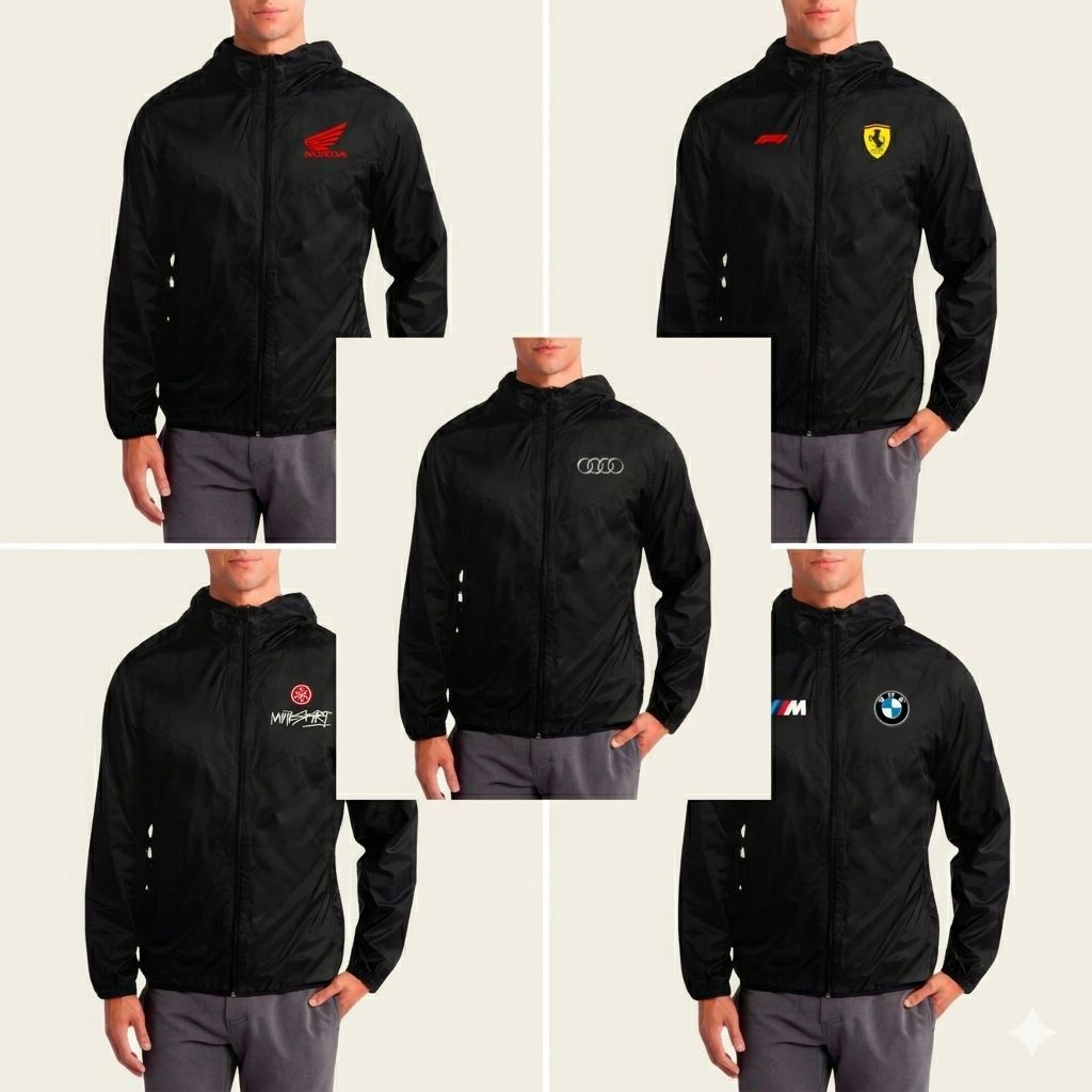 Jaqueta Corta Vento Masculina -BM- Mcds- Hda  Automotiva C/ Capuz Bolso e Ziper Academia,Lazer ,Esporte