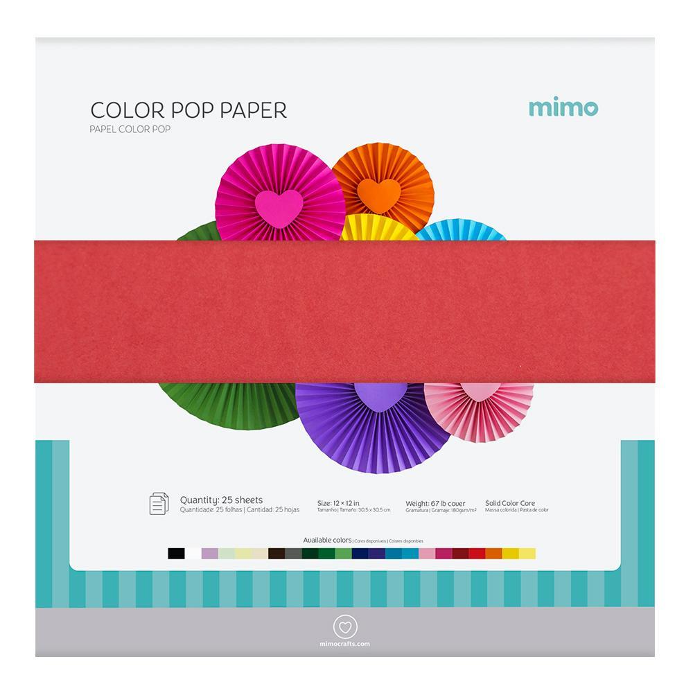 Papel Color Pop Vermelho Carmim Mimo - 30,5 x 30,5 cm - 180 gr - 25 unds