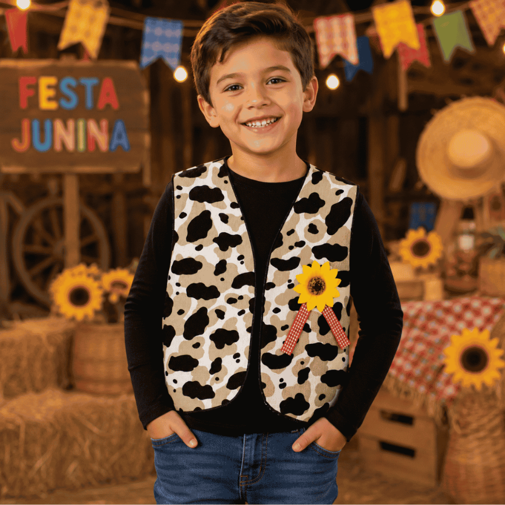 COLETE INFANTIL COWBOY FESTA JUNINA BOIADEIRO VAQUEIRO