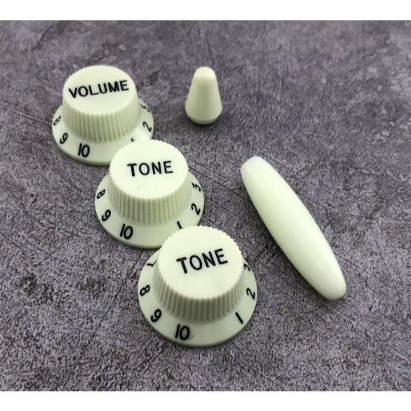 Kit com 3 knobs + Ponteira da Alavanca + Ponteira Chave Seletora para Guitarra ou Baixo