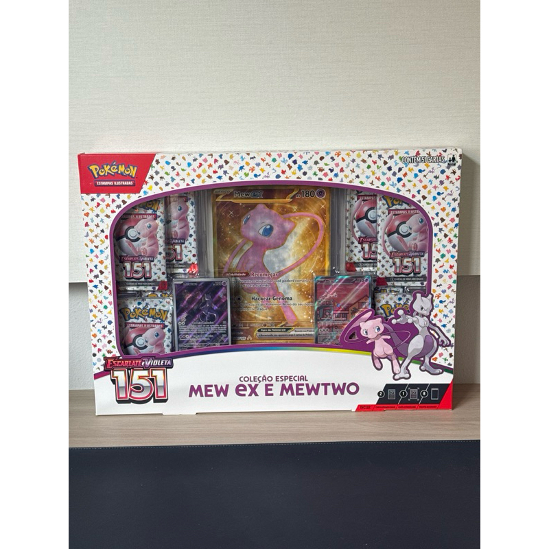 Pokémon tcg original portugues box Mew ex e Mewtwo 151 raro carta coleçãoe