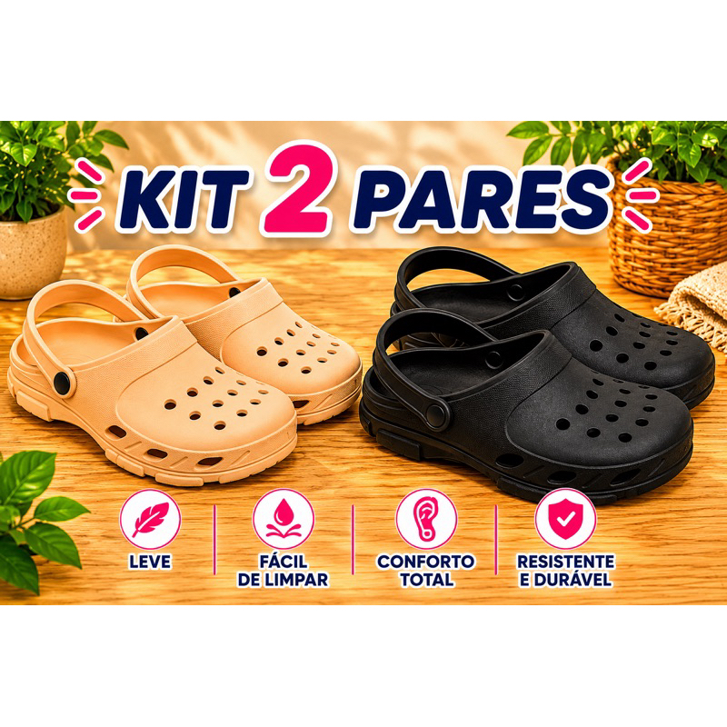 Sandália Babuche Adulto Masculino e Feminino Unissex Kit Com 2 Pares Antiderrapante Macio e Confortável Várias Cores