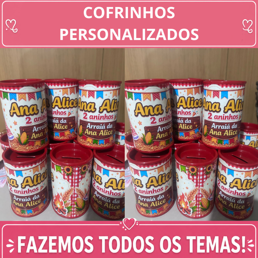 Cofrinhos ARRAIA FESTA JUNINA FESTA JULHINA Personalizados Lembrancinha Festa Aniversario Infantil