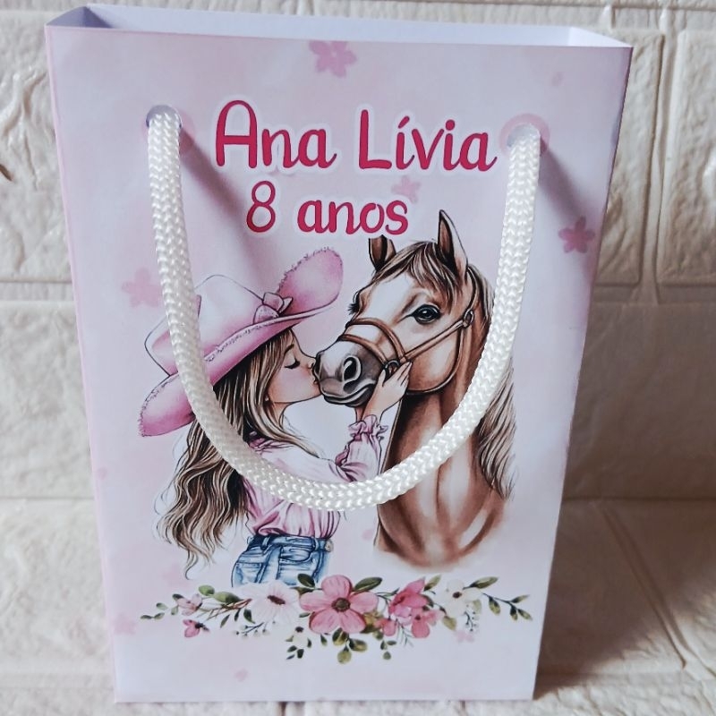 sacolinha personalizada boiadeira aniversário • lembrancinhas festa infantil