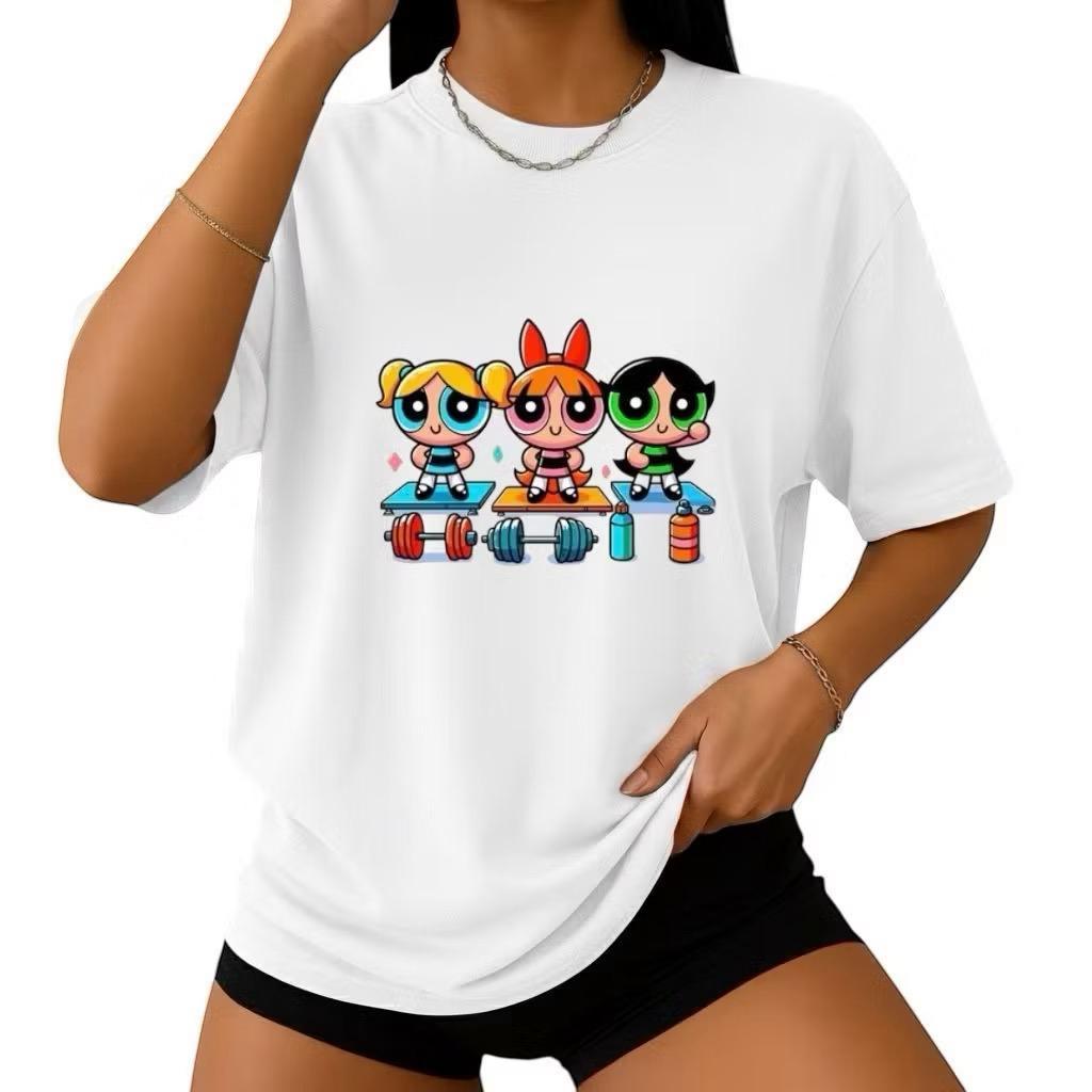 Camiseta Fitness Feminina MENINAS SUPER PODEROSAS 100% Algodão Premium Estampada