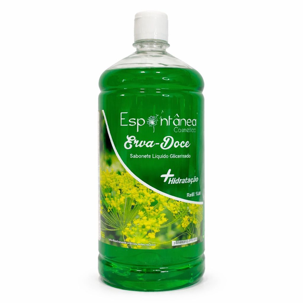 Sabonete Líquido Erva Doce 1L Aloe Vera Premium Hidratante Espuma Cremosa Alta Viscosidade