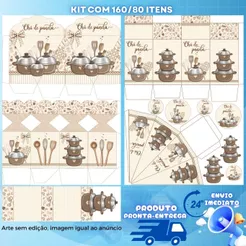 KIT LEMBRANCINHAS TEMA CHÁ DE PANELA COM 160/80 ITENS - ENVIO 24H