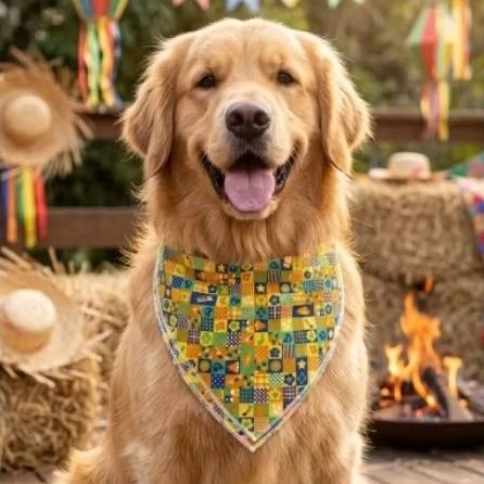 KIT BANDANAS PET FESTA JUNINA COM 10 UNIDADES PARA PET SHOP E BANHO E TOSA