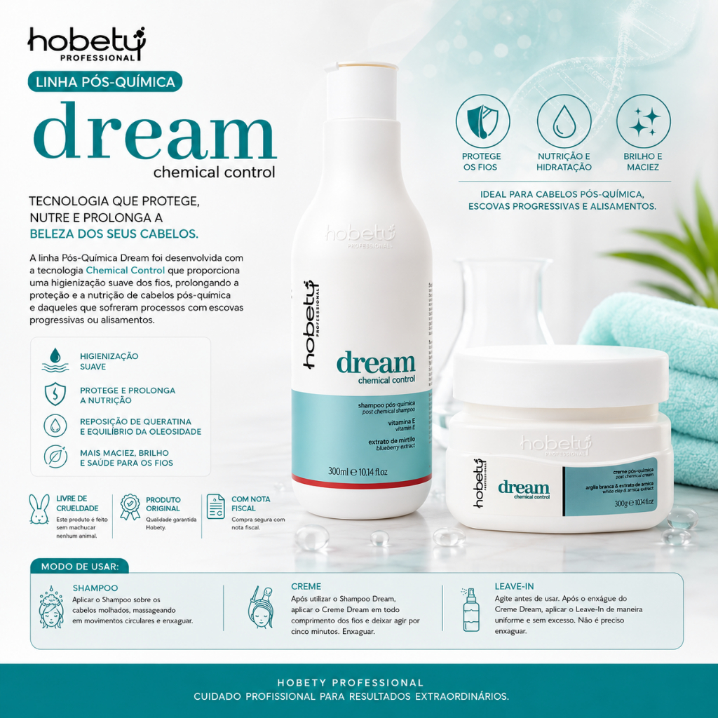Hobety Kit Dream Pós progressiva Shampoo 300ml e Máscara 300g