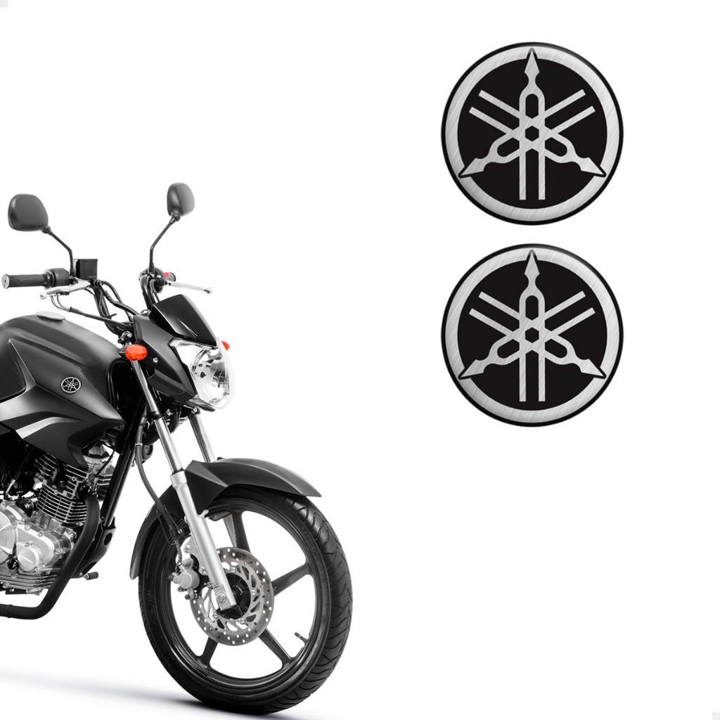 Par De Emblemas Logo Yamaha Moto Tanque 45mm Resinado