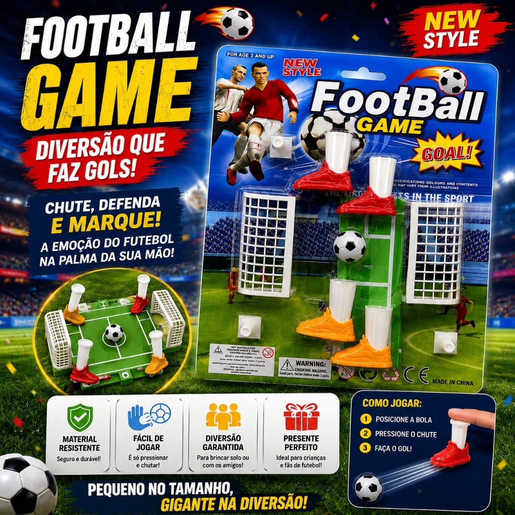 Jogo de Futebol de Dedo Infantil | Mini Campo Futebol de Mesa com Gols