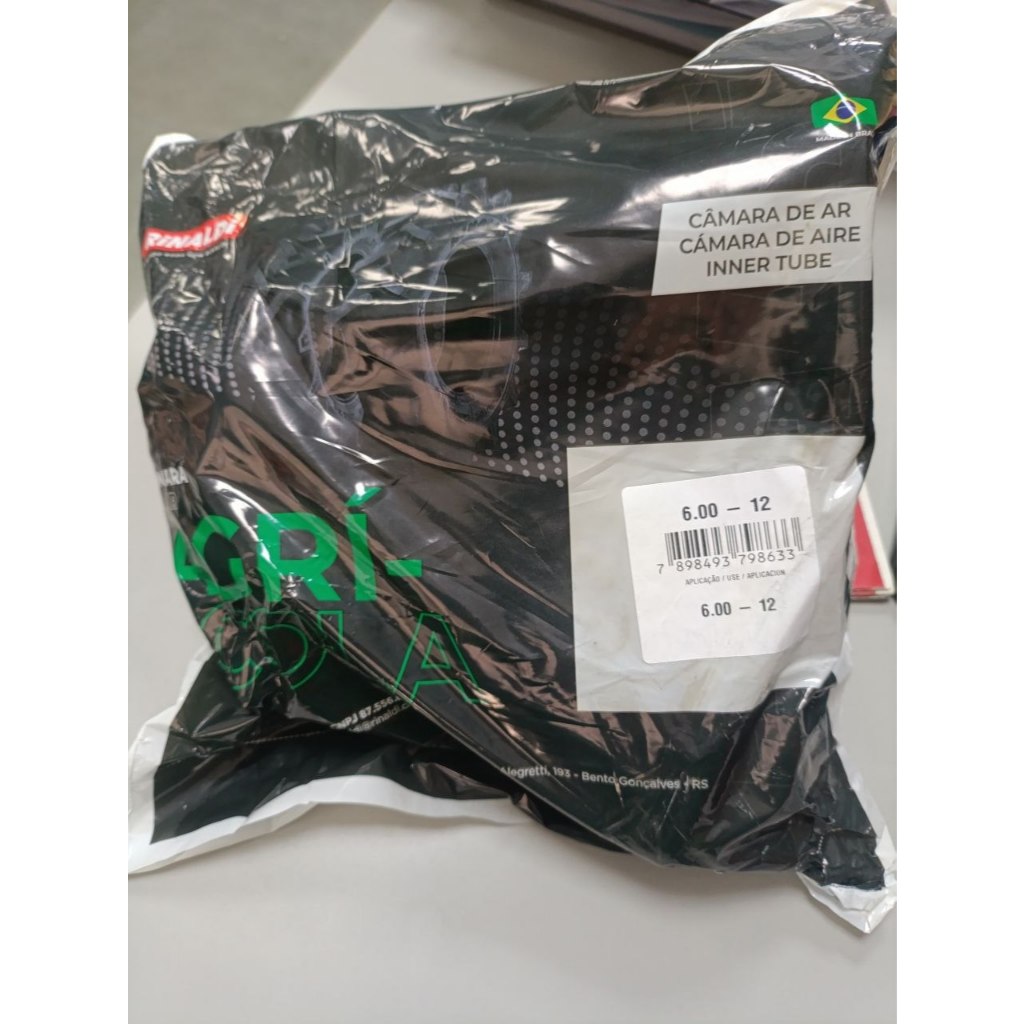 Câmara De Ar Agrícola Rinaldi 600-12 Válvula TR15 YANMAR MICROTRATOR TOBATA,  70/80-12, 6.5/80-12