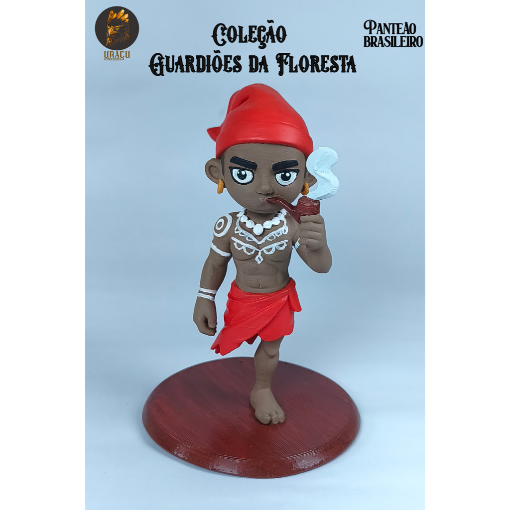 Boneco Miniatura Lenda do Saci impressão 3D Folclore Brasileiro plástico PLA pintura a mão