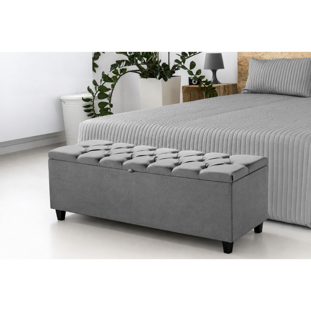 Recamier Puff Baú Banco Decorativo Estofado Para Sala Recepção Quarto Closet Moderno Multifuncional